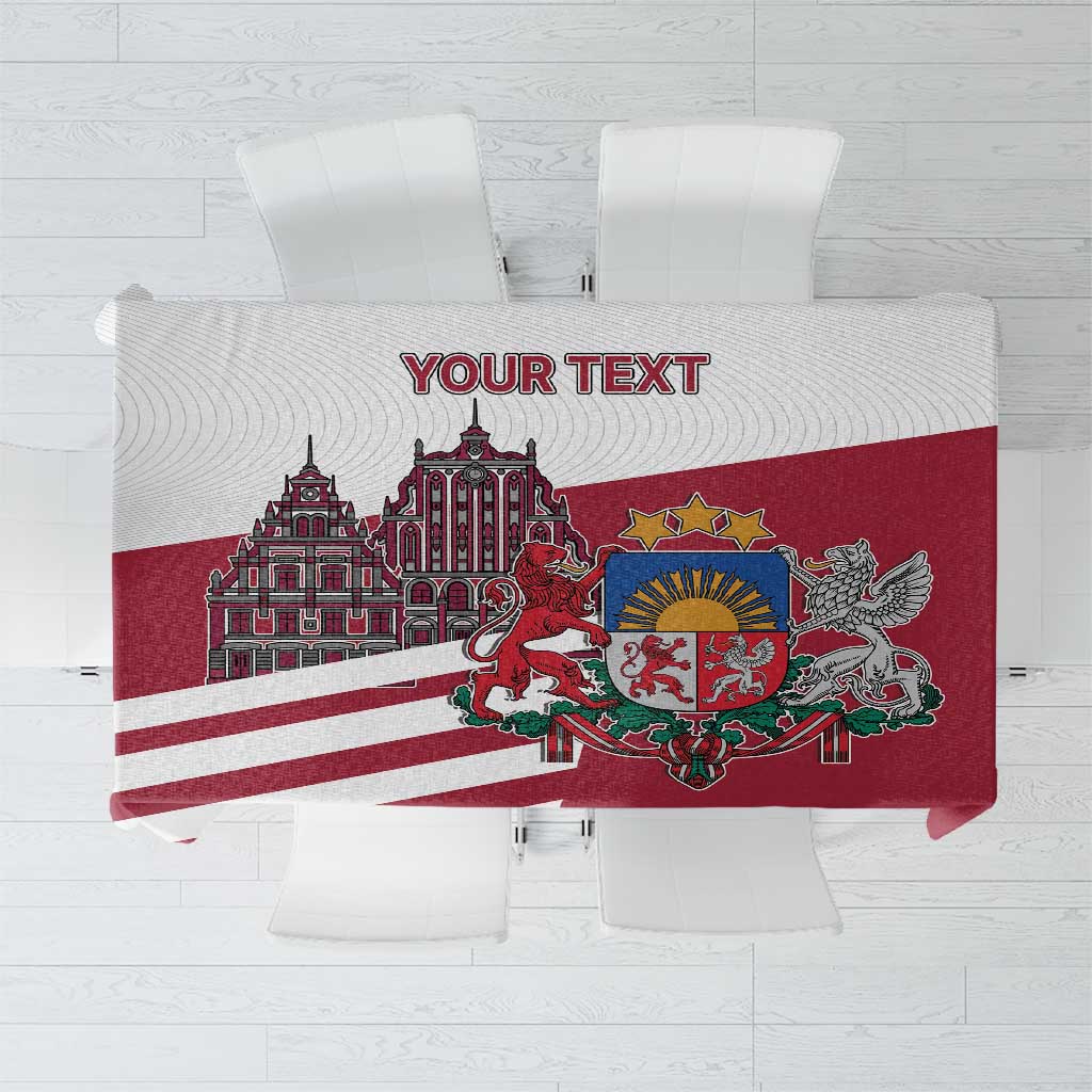 Personalized Riga Town Hall Square Latvia Tablecloth Coat of Arms