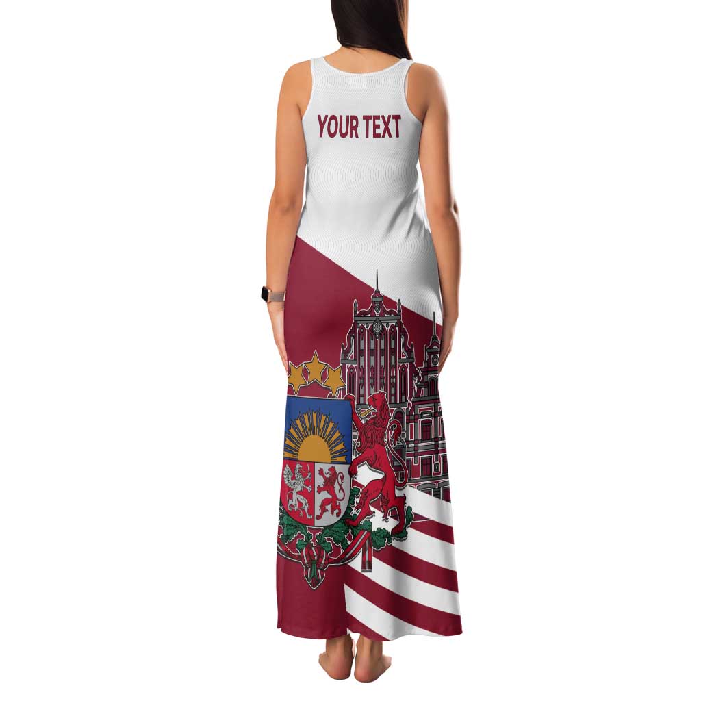 Personalized Riga Town Hall Square Latvia Tank Maxi Dress Coat of Arms