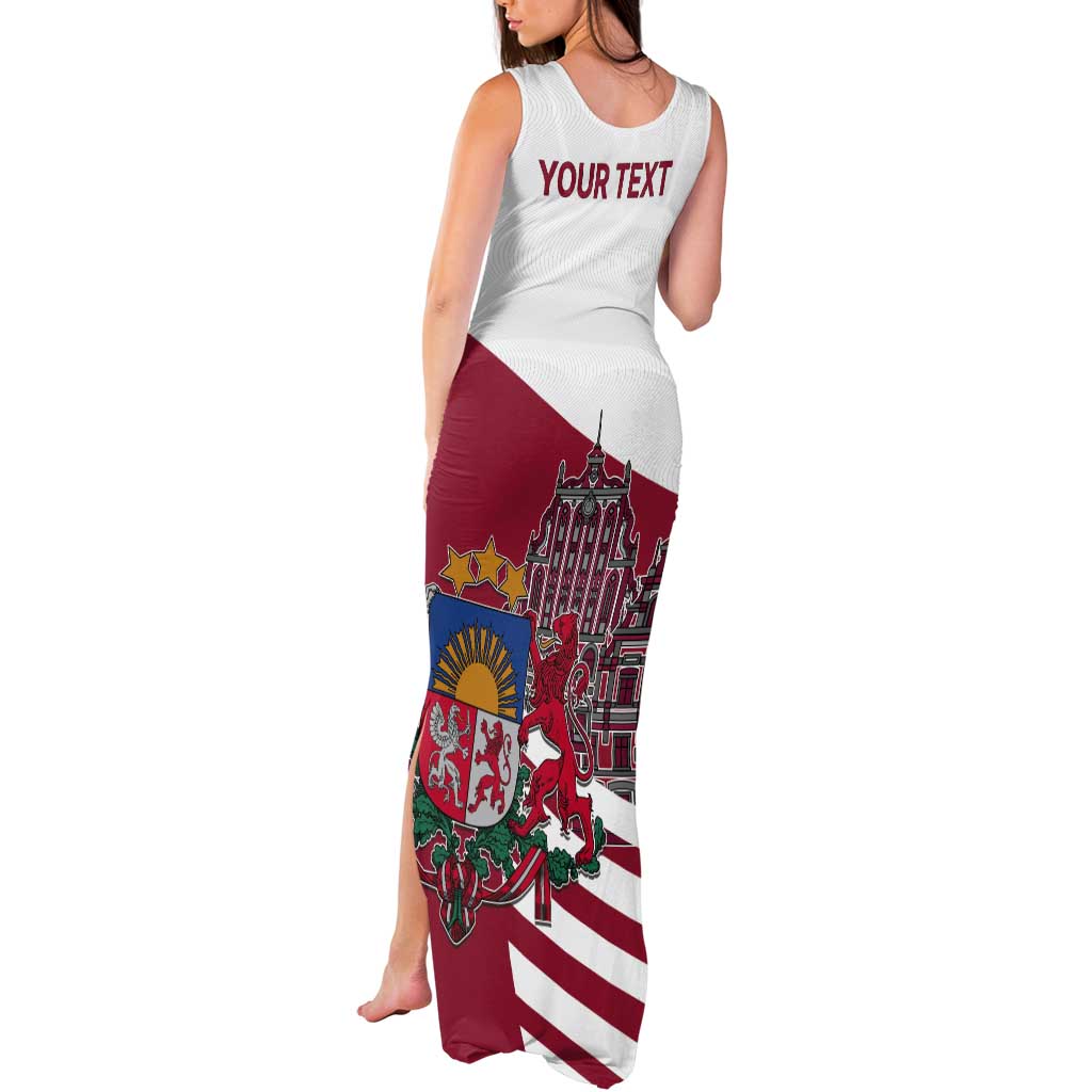 Personalized Riga Town Hall Square Latvia Tank Maxi Dress Coat of Arms
