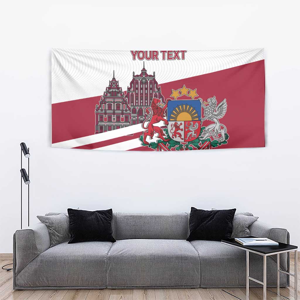 Personalized Riga Town Hall Square Latvia Tapestry Coat of Arms