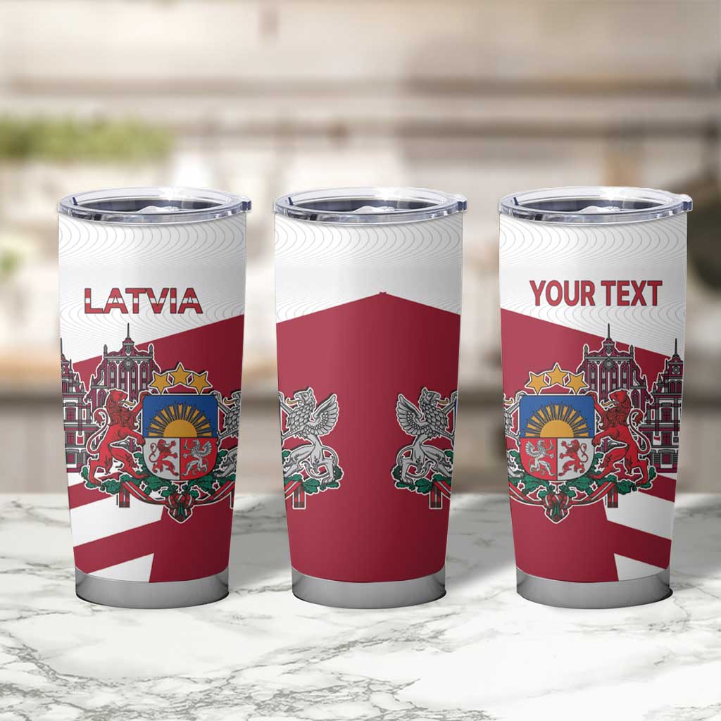 Personalized Riga Town Hall Square Latvia Tumbler Cup Coat of Arms