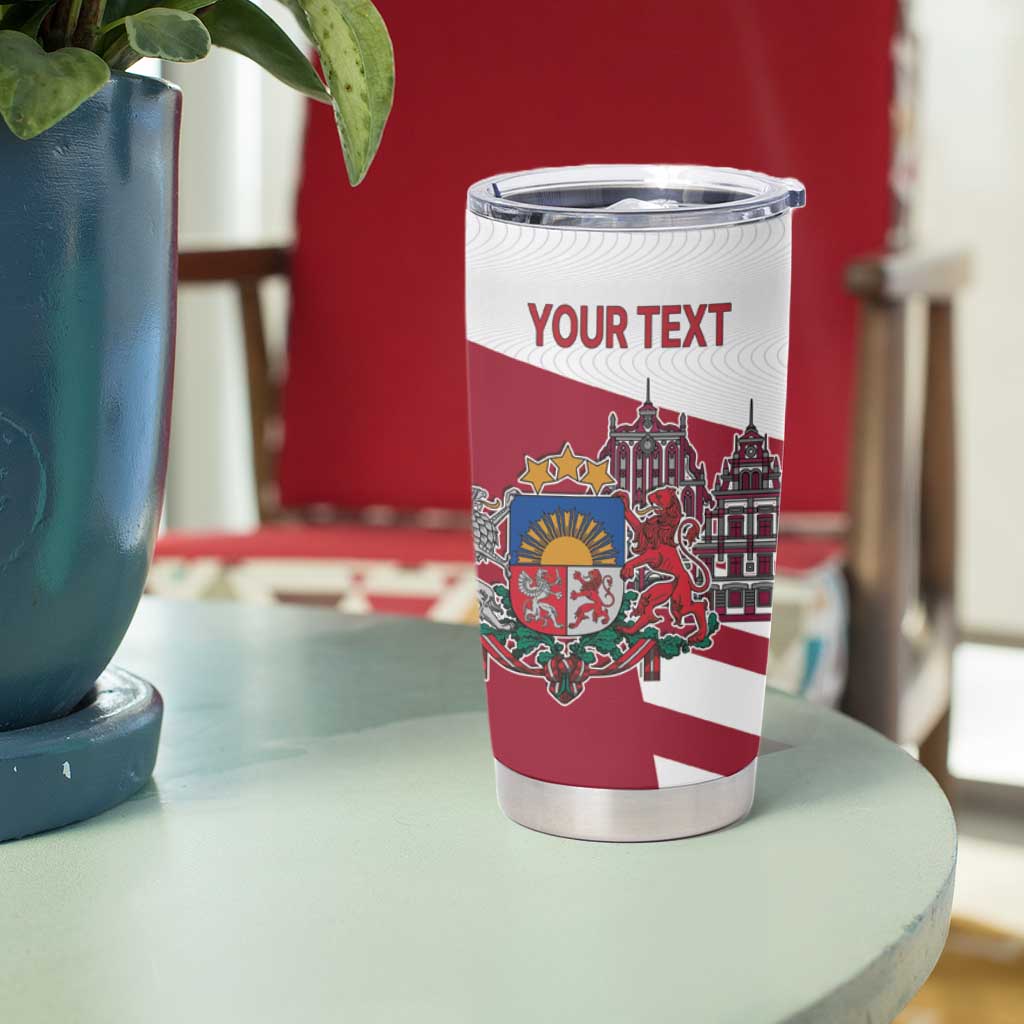 Personalized Riga Town Hall Square Latvia Tumbler Cup Coat of Arms