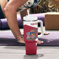 Personalized Riga Town Hall Square Latvia Tumbler With Handle Coat of Arms