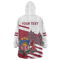 Personalized Riga Town Hall Square Latvia Wearable Blanket Hoodie Coat of Arms