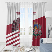 Personalized Riga Town Hall Square Latvia Window Curtain Coat of Arms