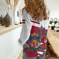 Personalized Riga Town Hall Square Latvia Women Casual Shirt Coat of Arms