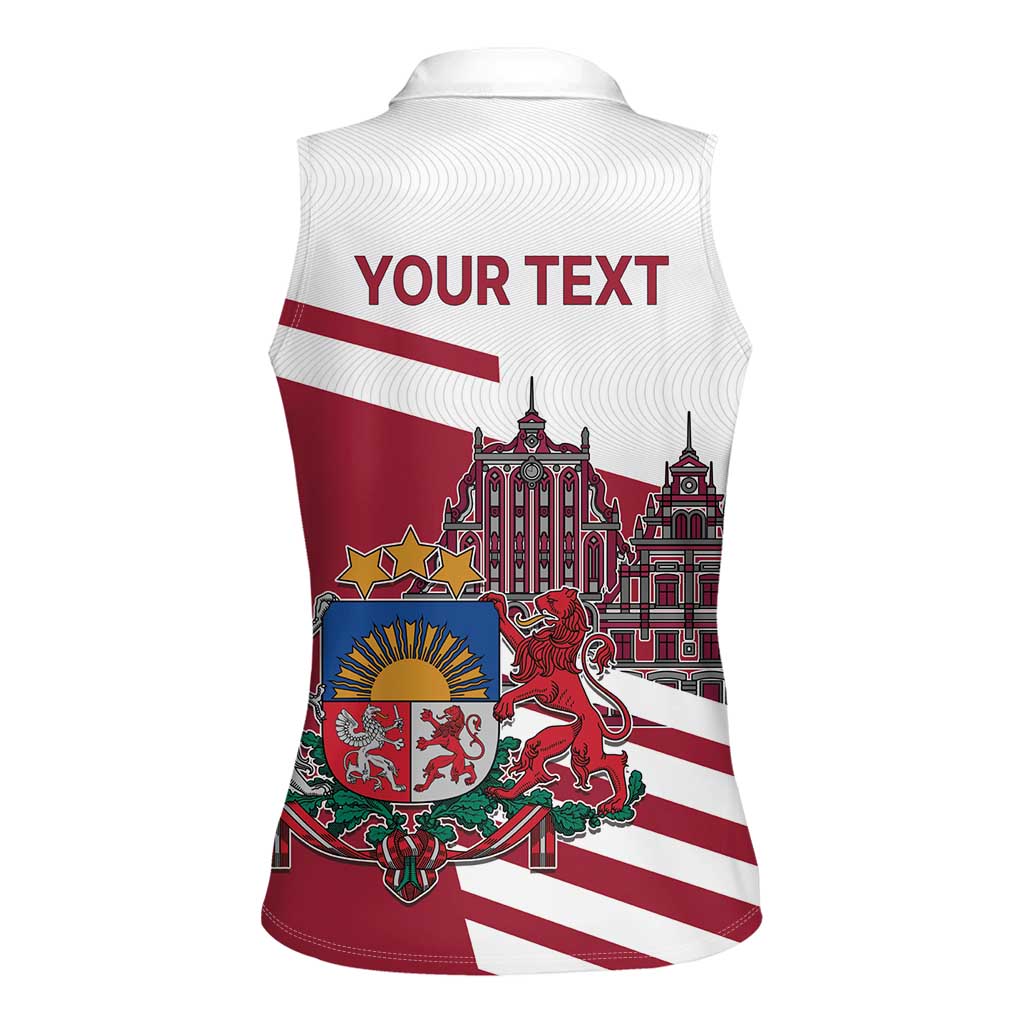 Personalized Riga Town Hall Square Latvia Women Sleeveless Polo Shirt Coat of Arms