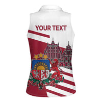 Personalized Riga Town Hall Square Latvia Women Sleeveless Polo Shirt Coat of Arms