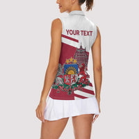 Personalized Riga Town Hall Square Latvia Women Sleeveless Polo Shirt Coat of Arms
