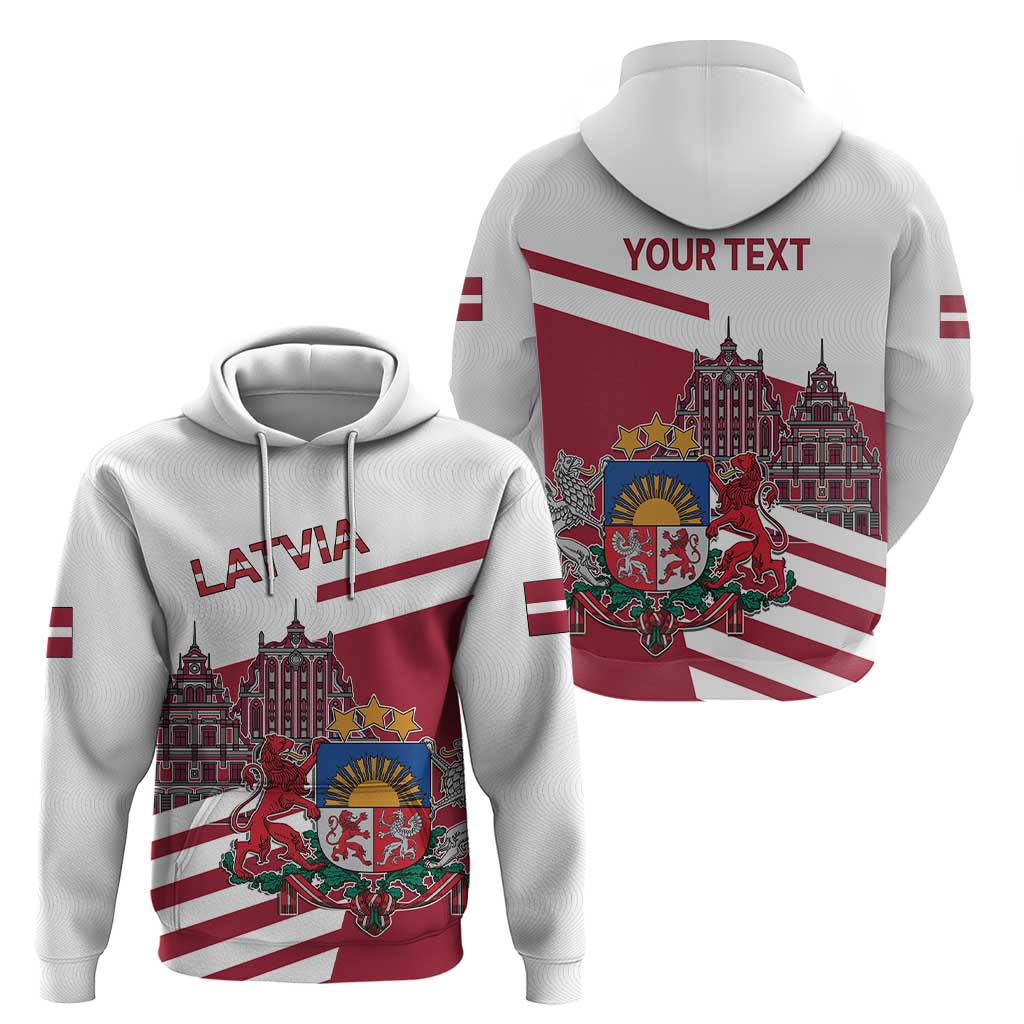 Personalized Riga Town Hall Square Latvia Zip Hoodie Coat of Arms
