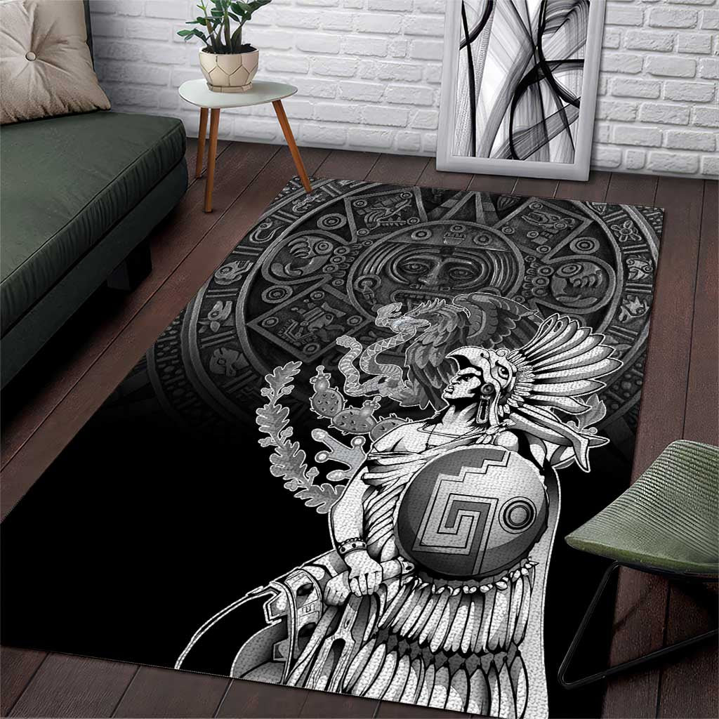 Mexico Aztec Warrior Area Rug Huitzilopochtli With Aztec Calendar