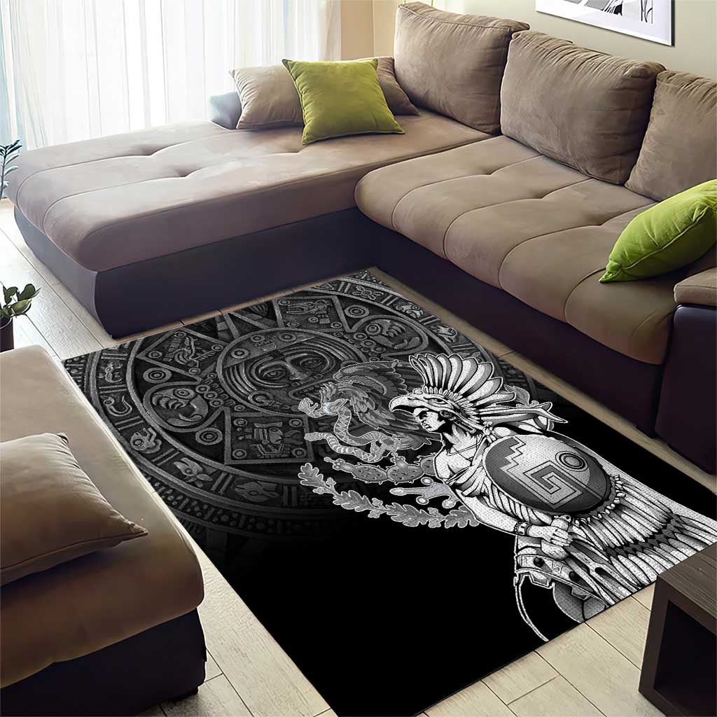 Mexico Aztec Warrior Area Rug Huitzilopochtli With Aztec Calendar