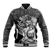 Mexico Aztec Warrior Baseball Jacket Huitzilopochtli With Aztec Calendar