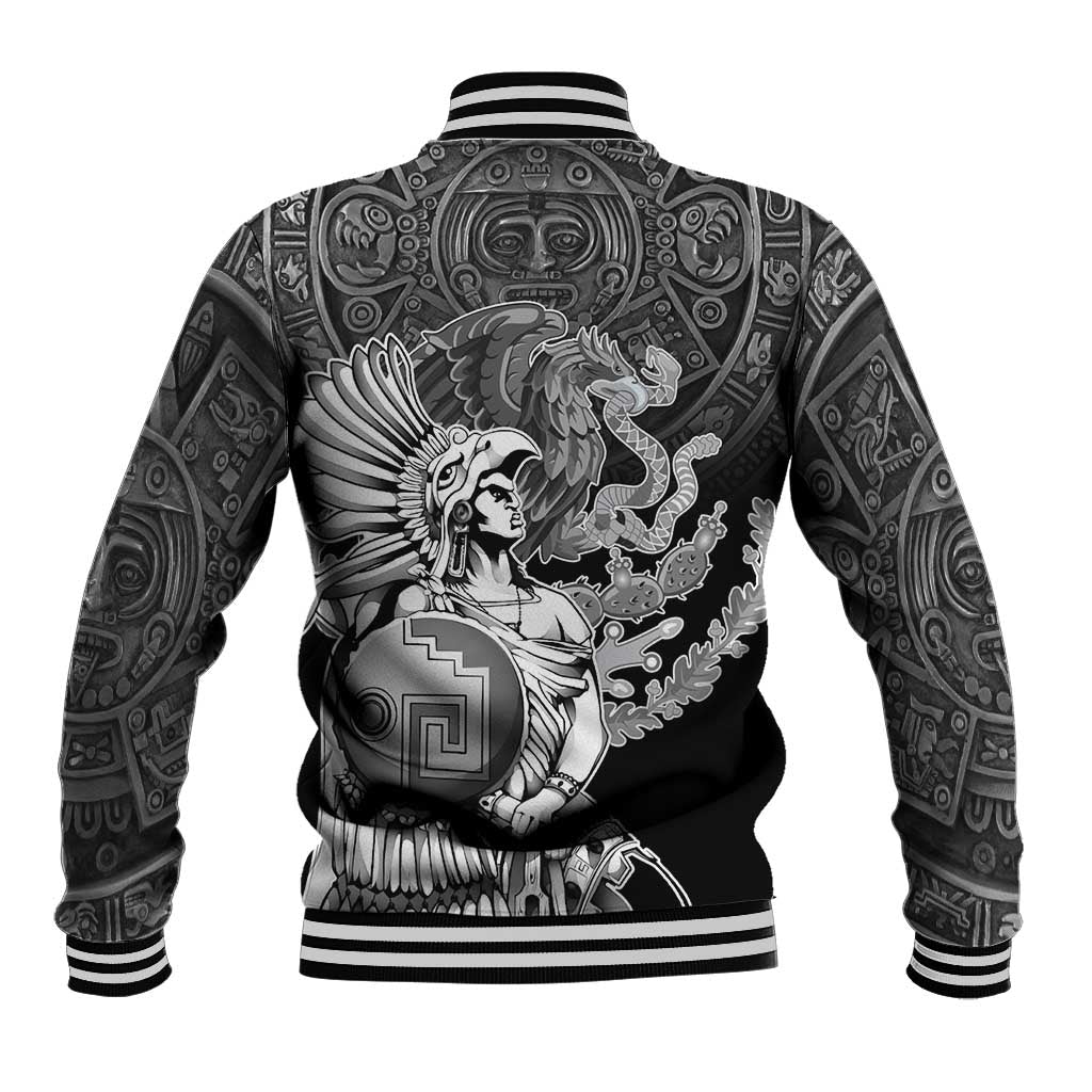 Mexico Aztec Warrior Baseball Jacket Huitzilopochtli With Aztec Calendar