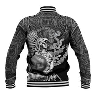Mexico Aztec Warrior Baseball Jacket Huitzilopochtli With Aztec Calendar