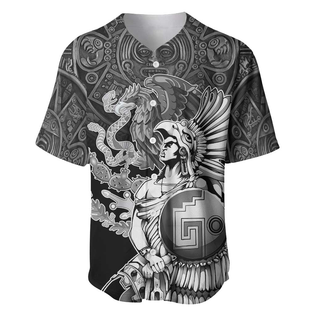Mexico Aztec Warrior Baseball Jersey Huitzilopochtli With Aztec Calendar