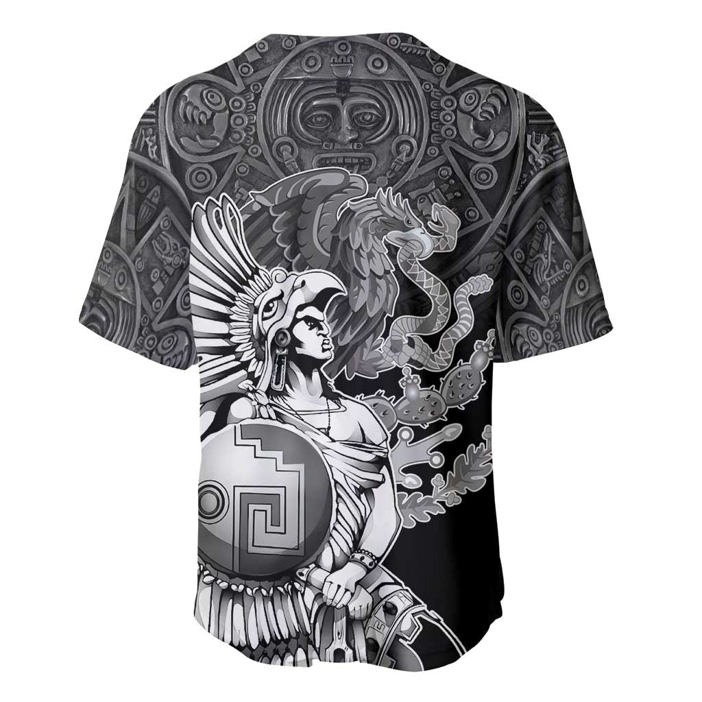 Mexico Aztec Warrior Baseball Jersey Huitzilopochtli With Aztec Calendar