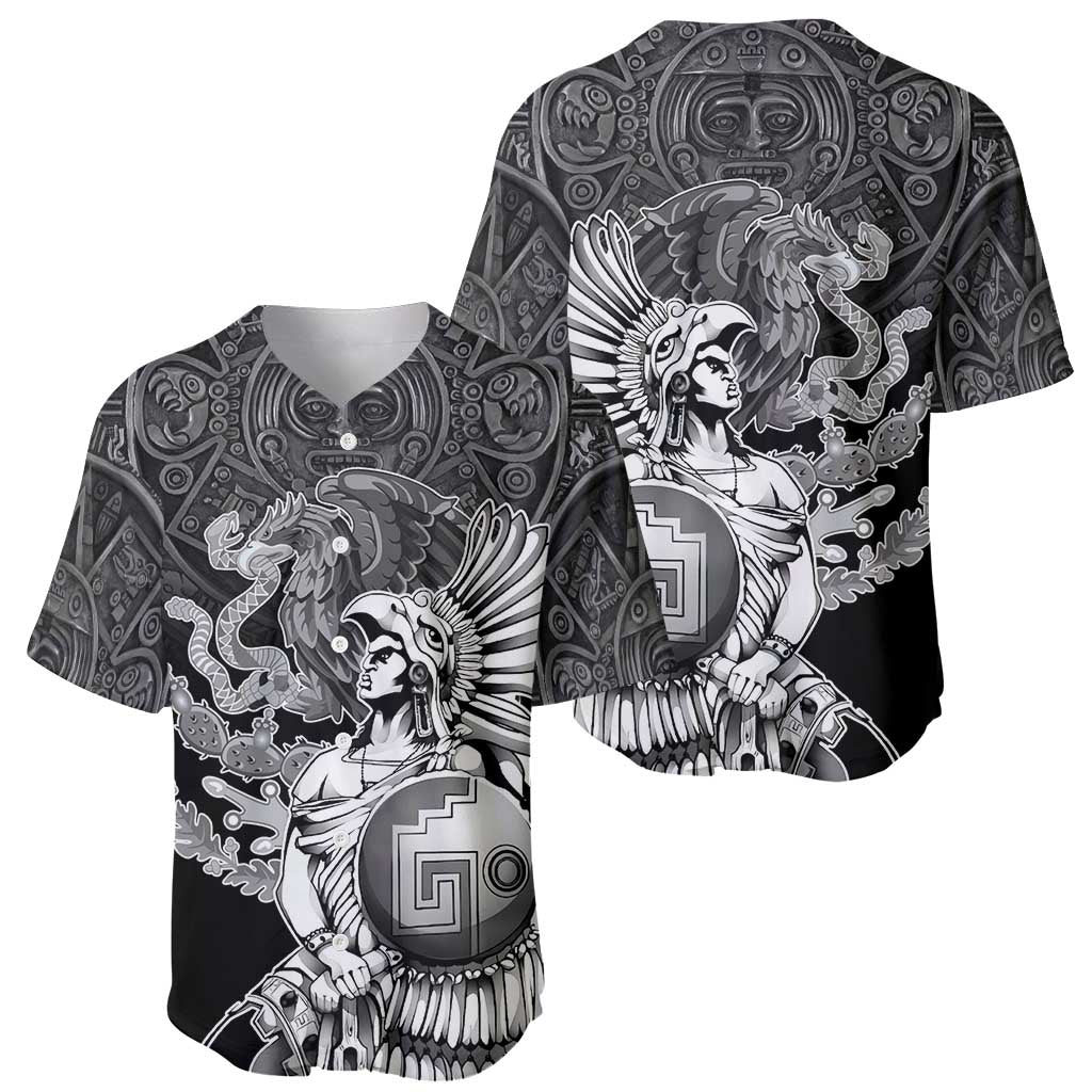 Mexico Aztec Warrior Baseball Jersey Huitzilopochtli With Aztec Calendar
