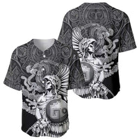 Mexico Aztec Warrior Baseball Jersey Huitzilopochtli With Aztec Calendar