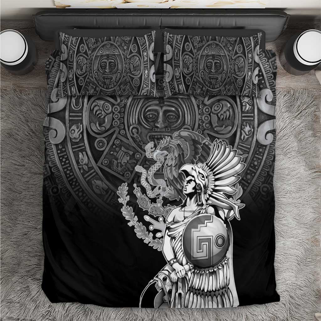 Mexico Aztec Warrior Bedding Set Huitzilopochtli With Aztec Calendar