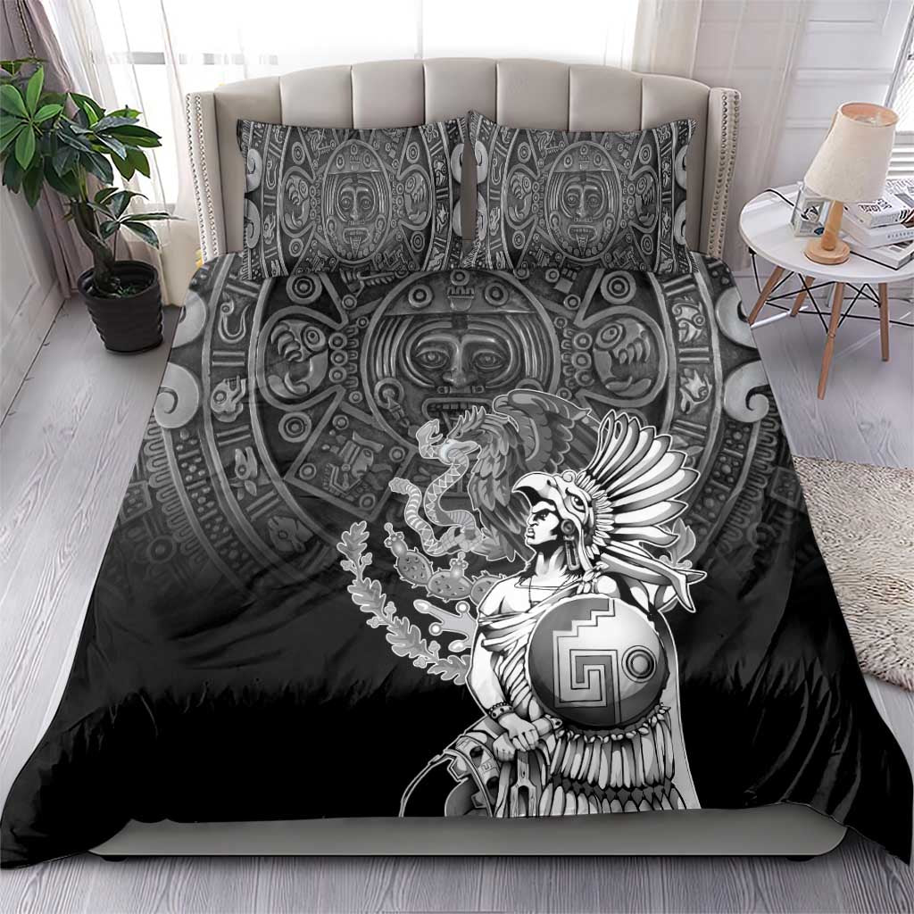 Mexico Aztec Warrior Bedding Set Huitzilopochtli With Aztec Calendar