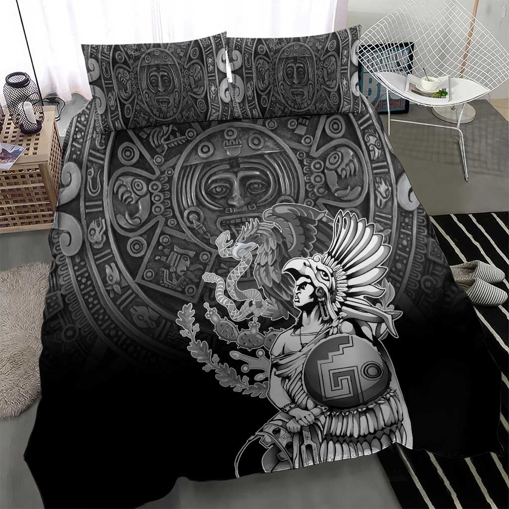 Mexico Aztec Warrior Bedding Set Huitzilopochtli With Aztec Calendar