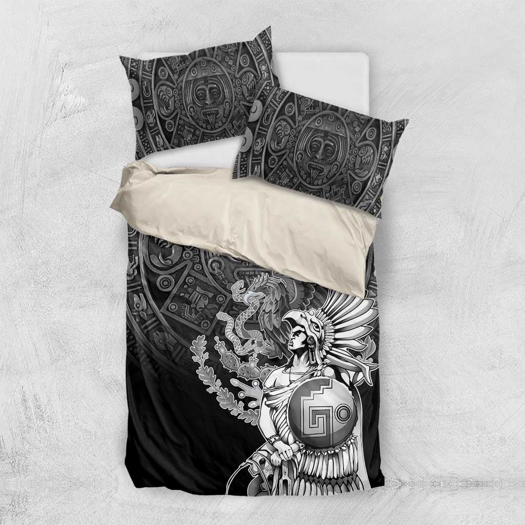Mexico Aztec Warrior Bedding Set Huitzilopochtli With Aztec Calendar