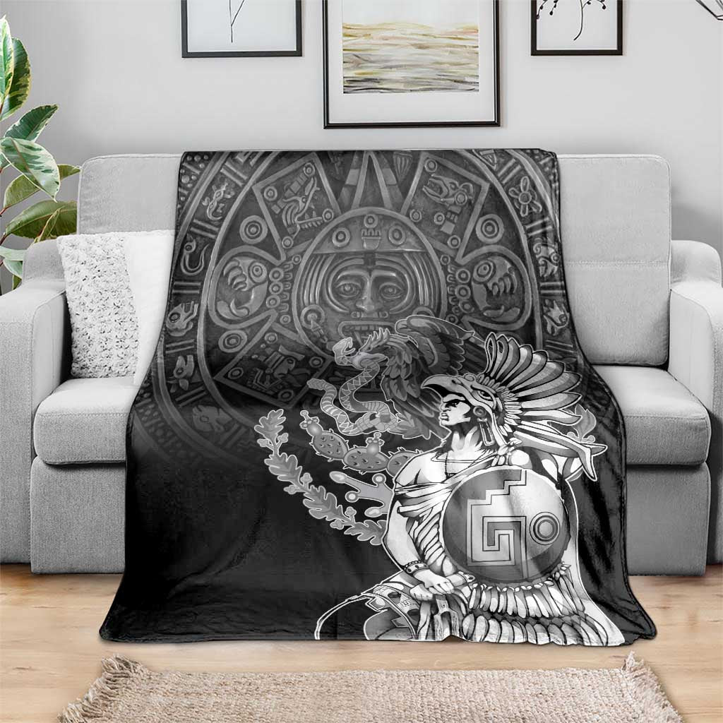 Mexico Aztec Warrior Blanket Huitzilopochtli With Aztec Calendar