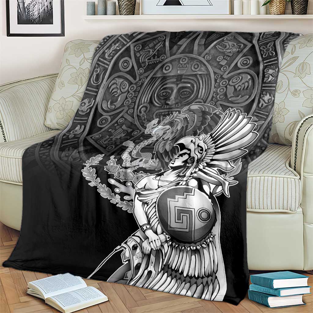 Mexico Aztec Warrior Blanket Huitzilopochtli With Aztec Calendar