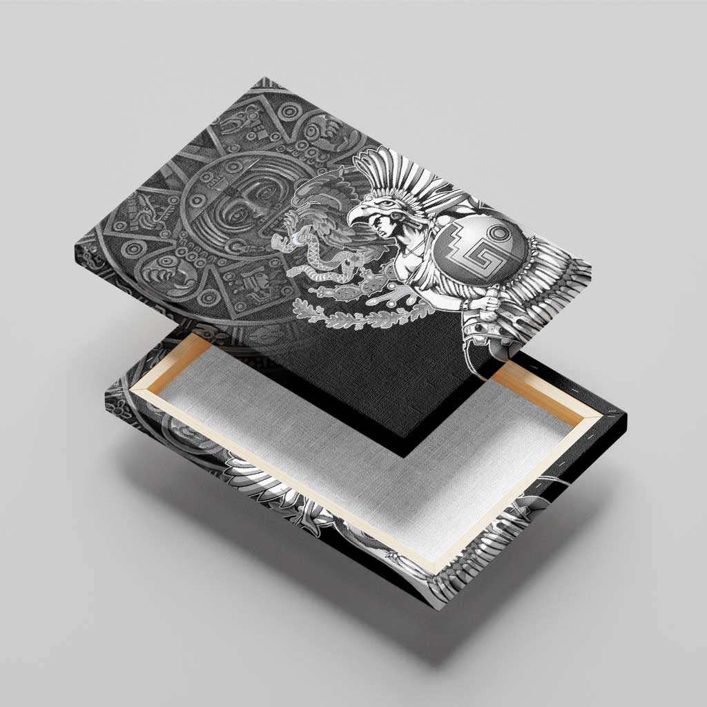 Mexico Aztec Warrior Canvas Wall Art Huitzilopochtli With Aztec Calendar