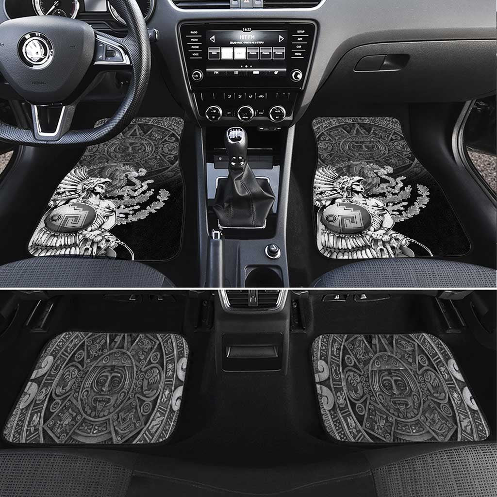 Mexico Aztec Warrior Car Mats Huitzilopochtli With Aztec Calendar