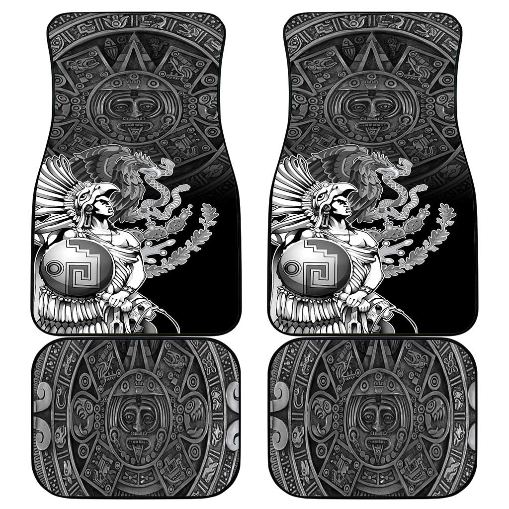 Mexico Aztec Warrior Car Mats Huitzilopochtli With Aztec Calendar
