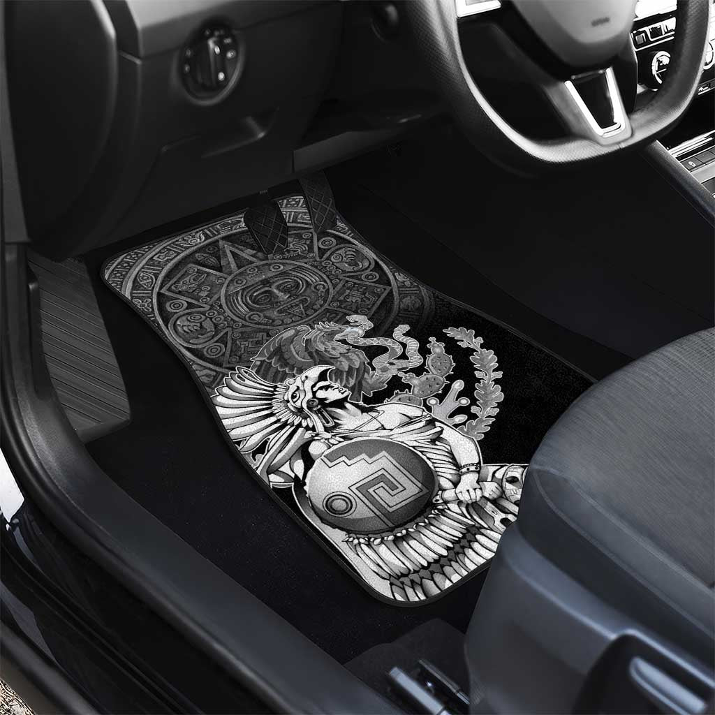 Mexico Aztec Warrior Car Mats Huitzilopochtli With Aztec Calendar