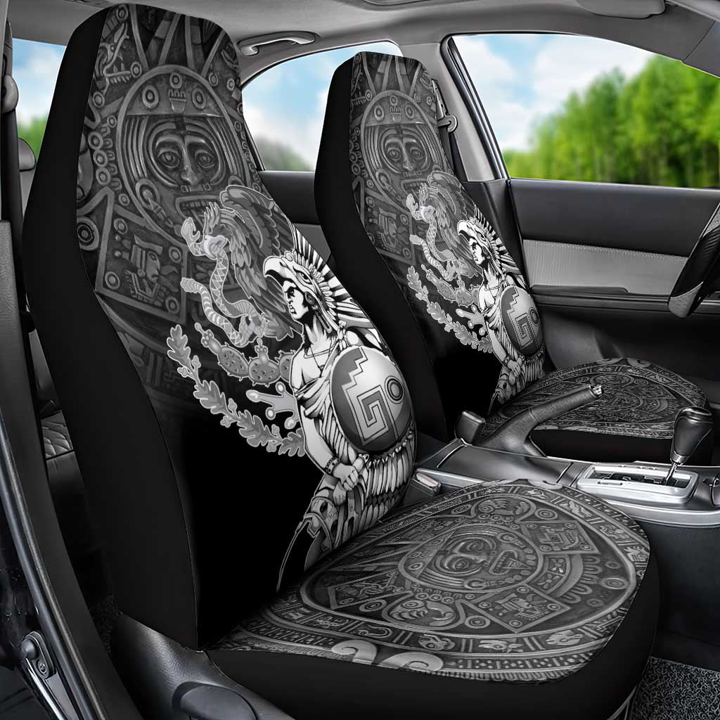 Mexico Aztec Warrior Car Seat Cover Huitzilopochtli With Aztec Calendar