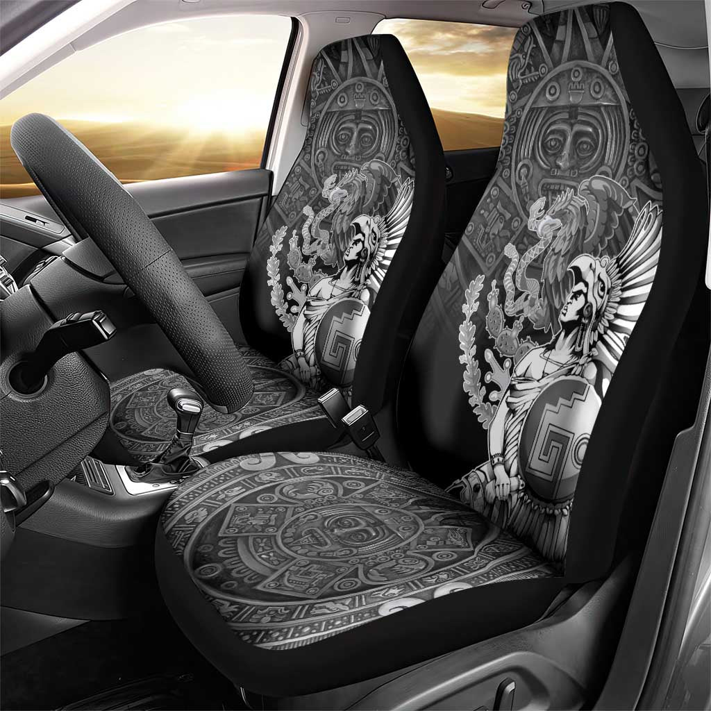 Mexico Aztec Warrior Car Seat Cover Huitzilopochtli With Aztec Calendar