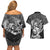 Mexico Aztec Warrior Couples Matching Off Shoulder Short Dress and Hawaiian Shirt Huitzilopochtli With Aztec Calendar