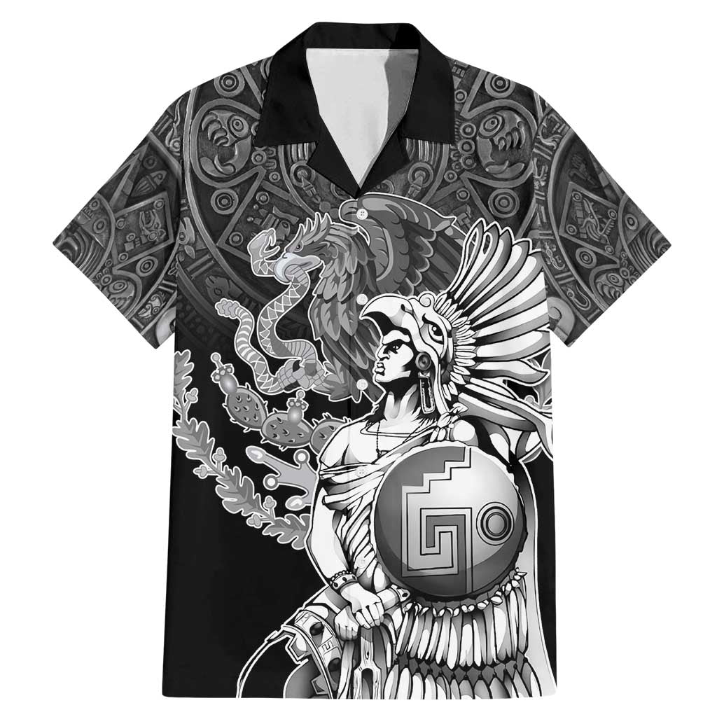 Mexico Aztec Warrior Family Matching Mermaid Dress and Hawaiian Shirt Huitzilopochtli With Aztec Calendar