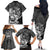 Mexico Aztec Warrior Family Matching Off The Shoulder Long Sleeve Dress and Hawaiian Shirt Huitzilopochtli With Aztec Calendar