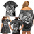 Mexico Aztec Warrior Family Matching Off Shoulder Short Dress and Hawaiian Shirt Huitzilopochtli With Aztec Calendar