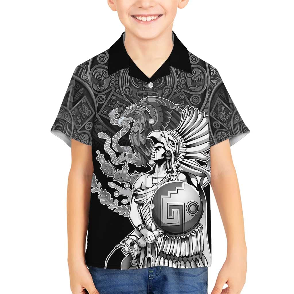 Mexico Aztec Warrior Family Matching Puletasi and Hawaiian Shirt Huitzilopochtli With Aztec Calendar