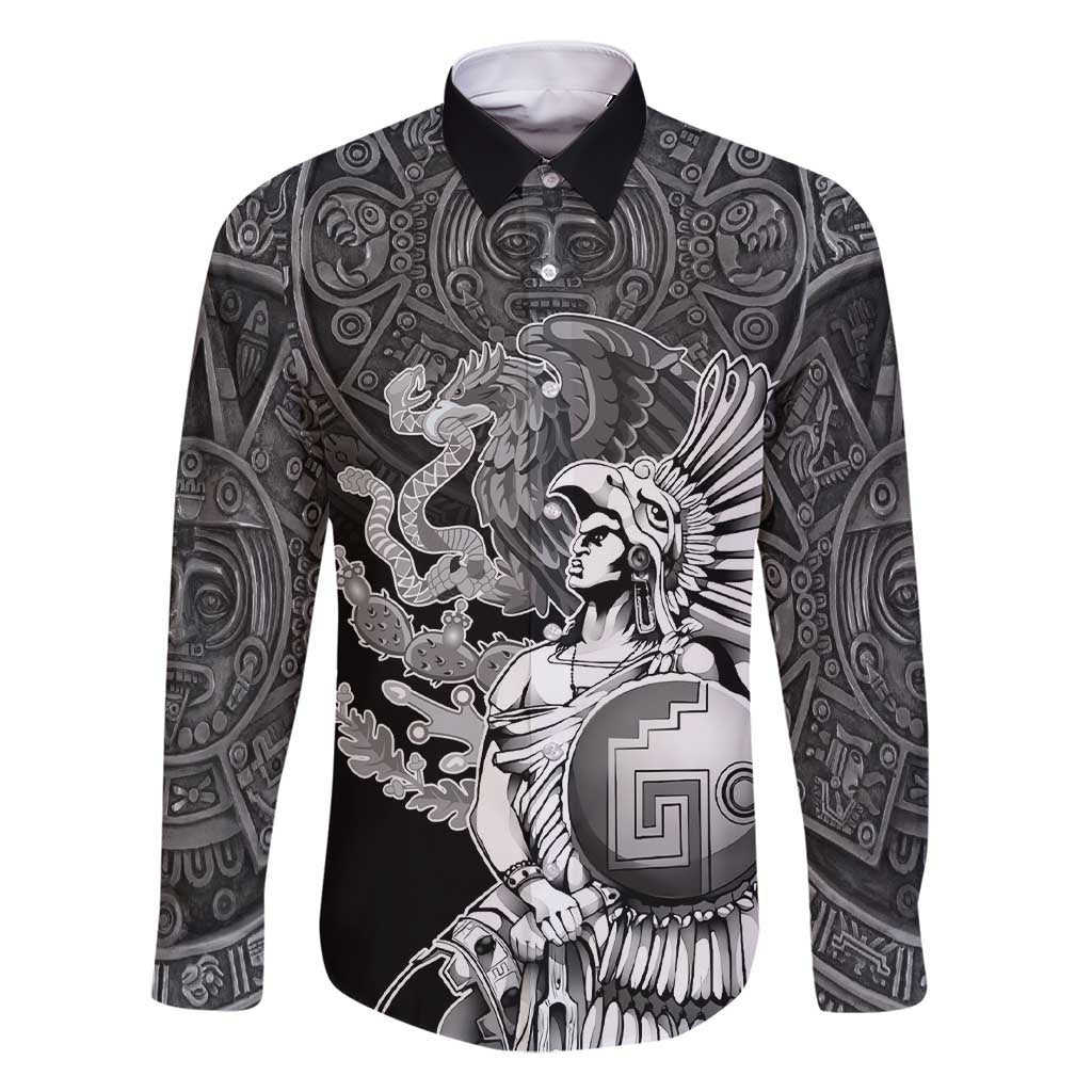 Mexico Aztec Warrior Family Matching Short Sleeve Bodycon Dress and Hawaiian Shirt Huitzilopochtli With Aztec Calendar