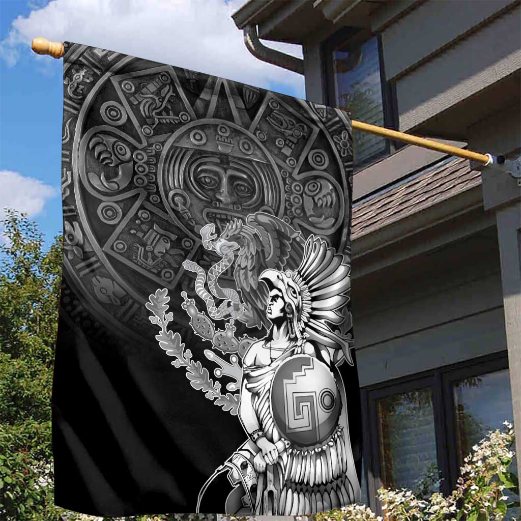 Mexico Aztec Warrior Garden Flag Huitzilopochtli With Aztec Calendar