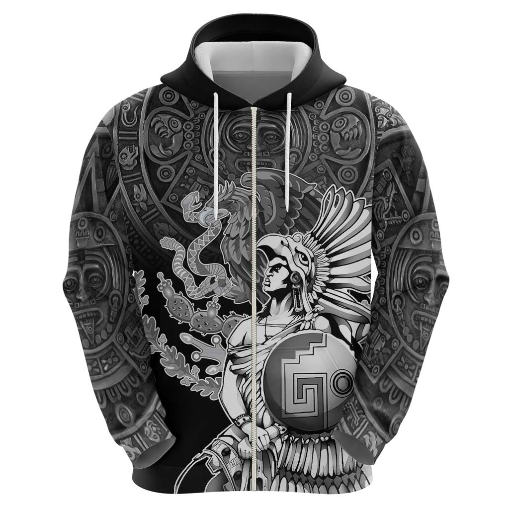 Mexico Aztec Warrior Hoodie Huitzilopochtli With Aztec Calendar