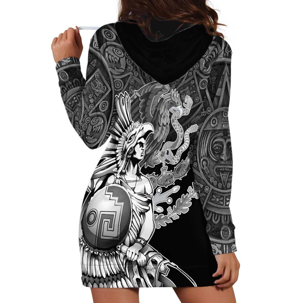Mexico Aztec Warrior Hoodie Dress Huitzilopochtli With Aztec Calendar