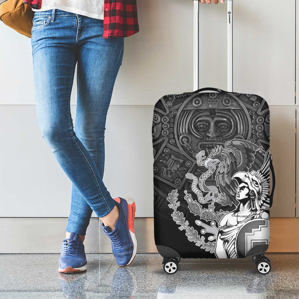 Mexico Aztec Warrior Luggage Cover Huitzilopochtli With Aztec Calendar