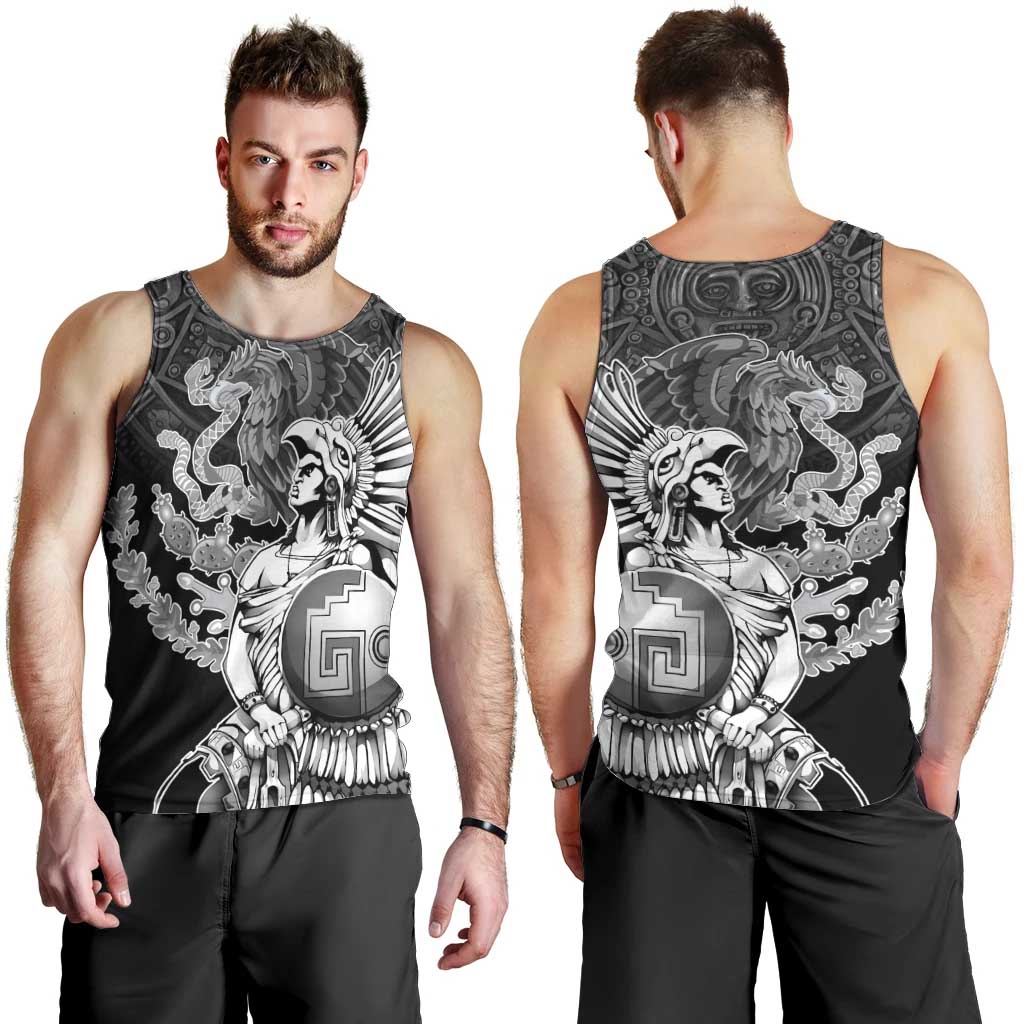 Mexico Aztec Warrior Men Tank Top Huitzilopochtli With Aztec Calendar