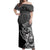 Mexico Aztec Warrior Off Shoulder Maxi Dress Huitzilopochtli With Aztec Calendar