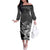 Mexico Aztec Warrior Off The Shoulder Long Sleeve Dress Huitzilopochtli With Aztec Calendar