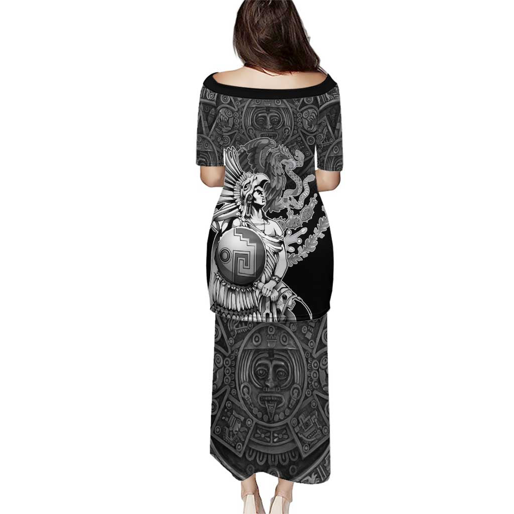 Mexico Aztec Warrior Puletasi Huitzilopochtli With Aztec Calendar