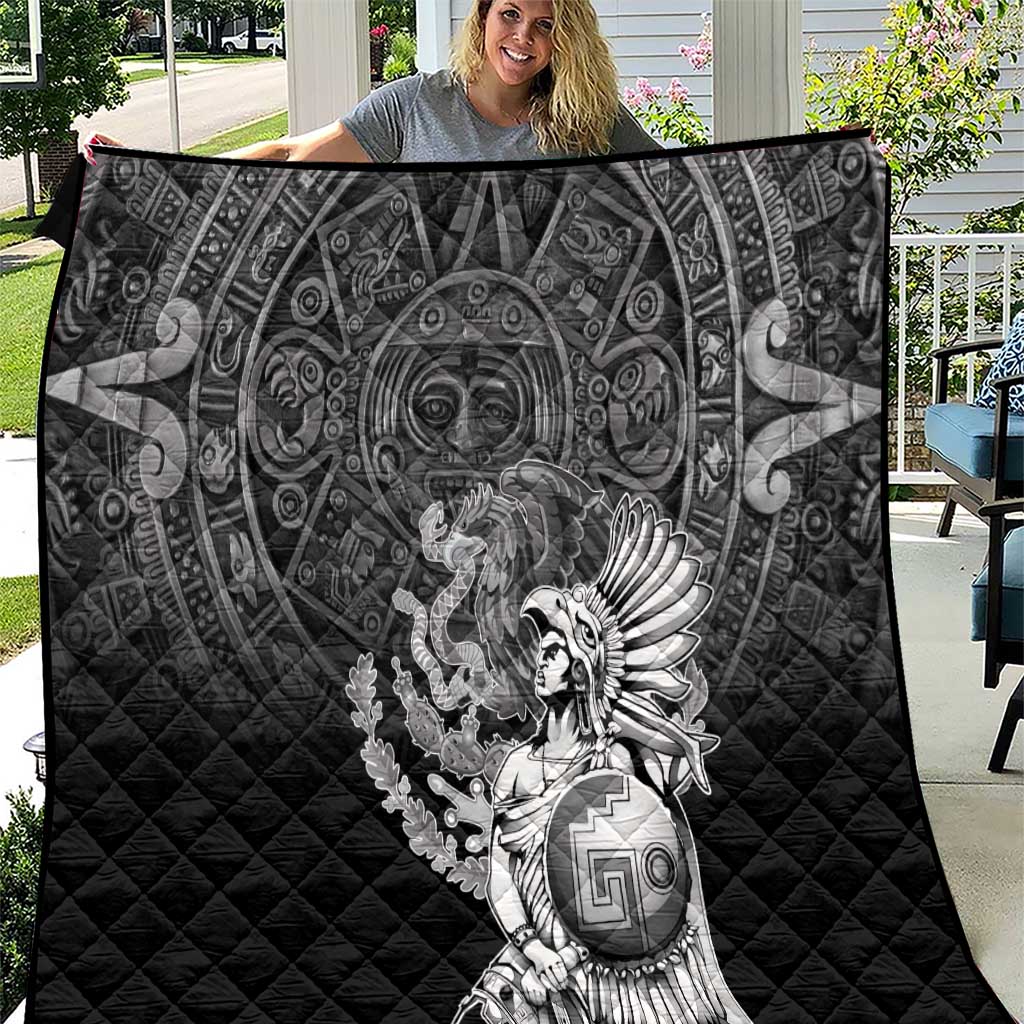Mexico Aztec Warrior Quilt Huitzilopochtli With Aztec Calendar